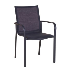 Fauteuil Koton empilable LES JARDINS en aluminium et toile Batyline pour jardin et terrasse