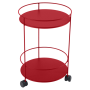 Guéridon double plateau plein FERMOB Coquelicot