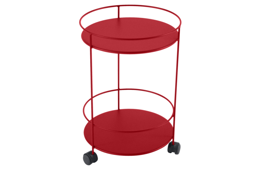 Guéridon double plateau plein FERMOB Coquelicot