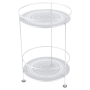Guéridon double plateau perforé FERMOB Blanc Coton