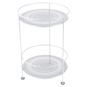 Guéridon double plateau perforé FERMOB Blanc Coton