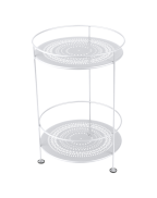 Guéridon double plateau perforé FERMOB Blanc Coton