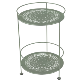 Guéridon double plateau perforé FERMOB Carbone