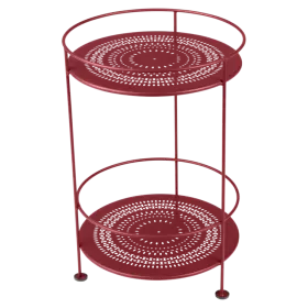 Guéridon double plateau perforé FERMOB Carbone