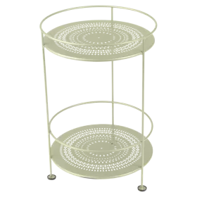 Guéridon double plateau perforé FERMOB Carbone