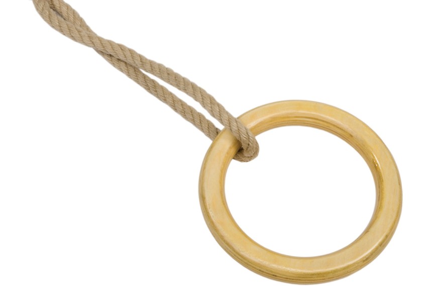 Anneaux de gymnastique en métal avec corde (Lot de 2) Cordes en