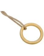 Anneaux de gymnastique en bois KBT avec fixations acier galvanisé et cordes PP pour portique enfants