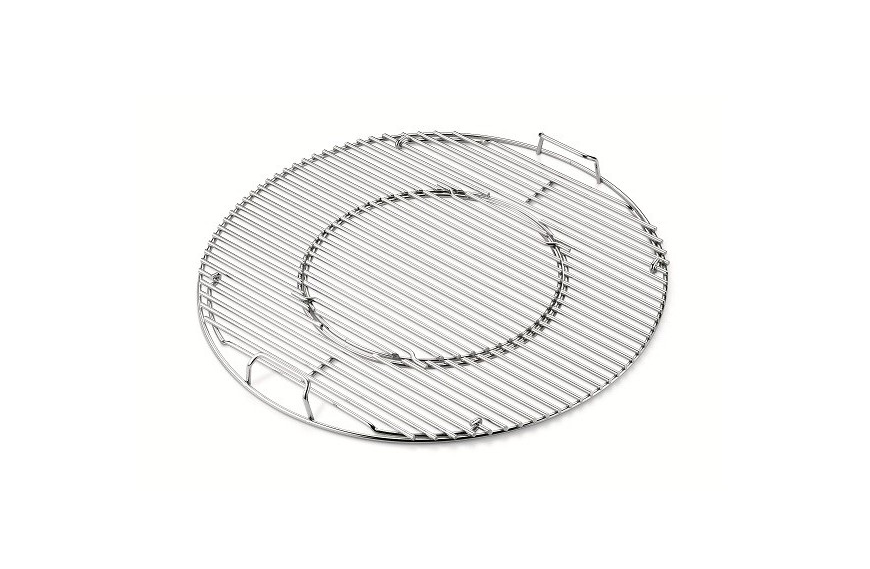 grille Gourmet Weber 57 cm acier chromé articulée compatible Gourmet BBQ System
