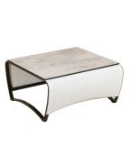 Table basse de jardin Jet Stream LES JARDINS en aluminium, HPL et Batyline pour terrasse et extérieur