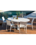 Table ronde de jardin HEGOA 146/206x146cm / 8-10 places - LES JARDINS