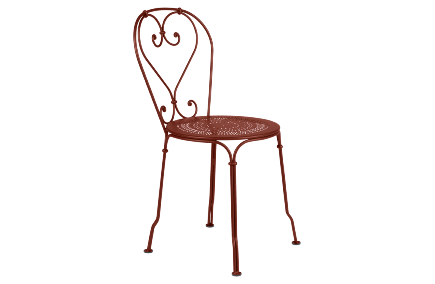 Chaise de jardin 1900 Fermob en métal, style romantique et empilable