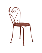 Chaise de jardin 1900 Fermob en métal, style romantique et empilable