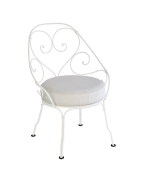 Fauteuil Cabriolet 1900 avec coussin blanc grisé FERMOB
