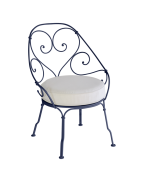 Fauteuil Cabriolet 1900 avec coussin blanc grisé FERMOB