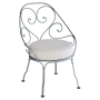 Fauteuil Cabriolet 1900 avec coussin blanc grisé FERMOB