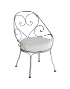 Fauteuil Cabriolet 1900 avec coussin blanc grisé FERMOB
