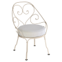 Fauteuil Cabriolet 1900 avec coussin blanc grisé FERMOB