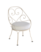 Fauteuil Cabriolet 1900 avec coussin blanc grisé FERMOB