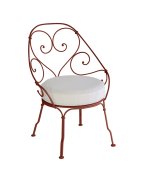 Fauteuil Cabriolet 1900 avec coussin blanc grisé FERMOB