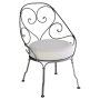 Fauteuil Cabriolet 1900 avec coussin blanc grisé FERMOB