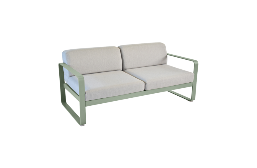 Canapé Bellevie 2 places - Coussins gris flanelle FERMOB