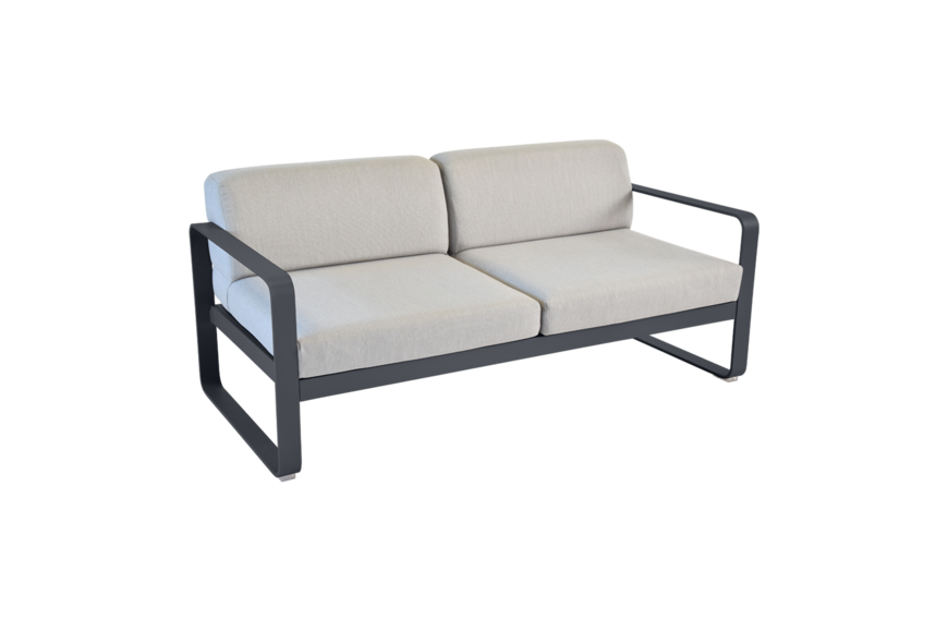 Canapé Bellevie 2 places - Coussins gris flanelle FERMOB