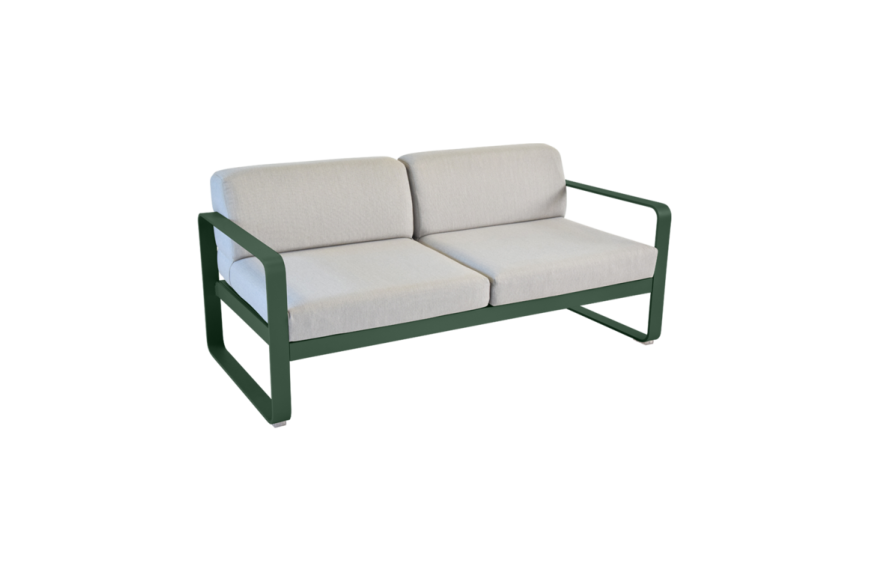 Canapé Bellevie 2 places - Coussins gris flanelle FERMOB