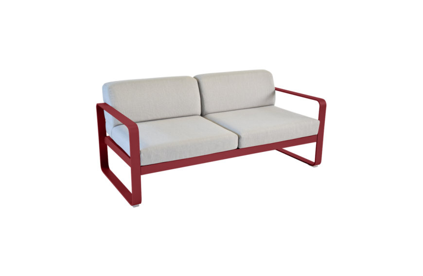 Canapé Bellevie 2 places - Coussins gris flanelle FERMOB