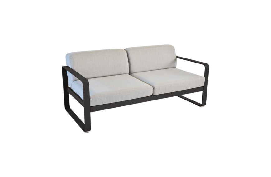 Canapé Bellevie 2 places - Coussins gris flanelle FERMOB