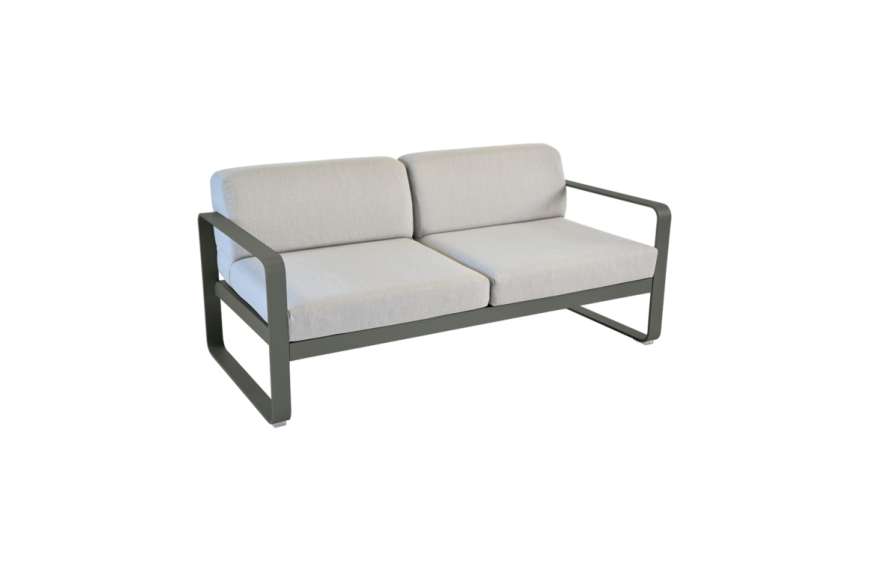Canapé Bellevie 2 places - Coussins gris flanelle FERMOB