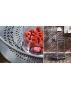 Guéridon double plateau perforé FERMOB 