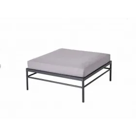 Pouf Rivage Aluminium Coussins Natté Gris Vlaemynck