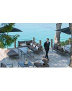 Table mi-hauteur Rivage Aluminium Basalte 85*85 Vlaemynck