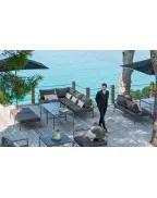 Table mi-hauteur Rivage Aluminium Basalte 85*85 Vlaemynck
