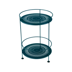 Guéridon double plateau perforé FERMOB Carbone