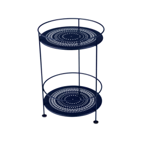 Guéridon double plateau perforé FERMOB Carbone