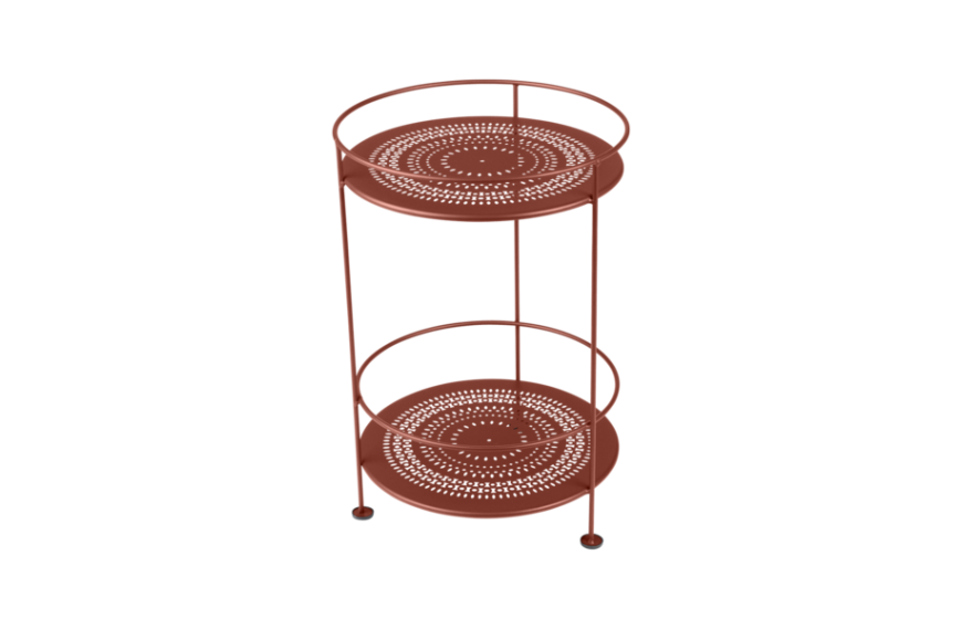 Guéridon double plateau perforé FERMOB 