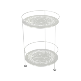 Guéridon double plateau perforé FERMOB Carbone