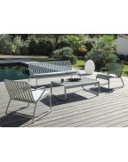 canapé de jardin VERO 2 places OCÉO en aluminium design amande