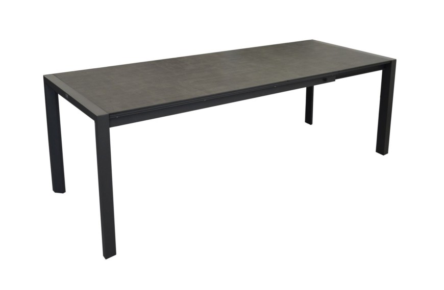 Table Milo 140/190*75 Aluminium Grey HPL Anthracite OCEO
