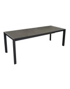 Table Milo 140/190*75 Aluminium Grey HPL Anthracite OCEO