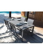 Table Milo 140/190*75 Aluminium Grey HPL Anthracite OCEO