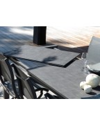 Table Milo 140/190*75 Aluminium Grey HPL Anthracite OCEO