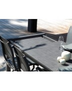 Table Milo 140/190*75 Aluminium Grey HPL Anthracite OCEO