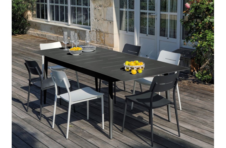 Table de jardin Dublin 180/240x74 cm 10 places OCEO Latour Mobilier