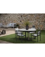 Table ronde extensible Bastingage 146/206x146cm LES JARDINS