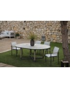 Table ronde extensible Bastingage 146/206x146cm LES JARDINS