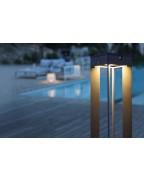 Borne solaire LED Alu Gris Espace 500 Lumens H.45 LES JARDINS