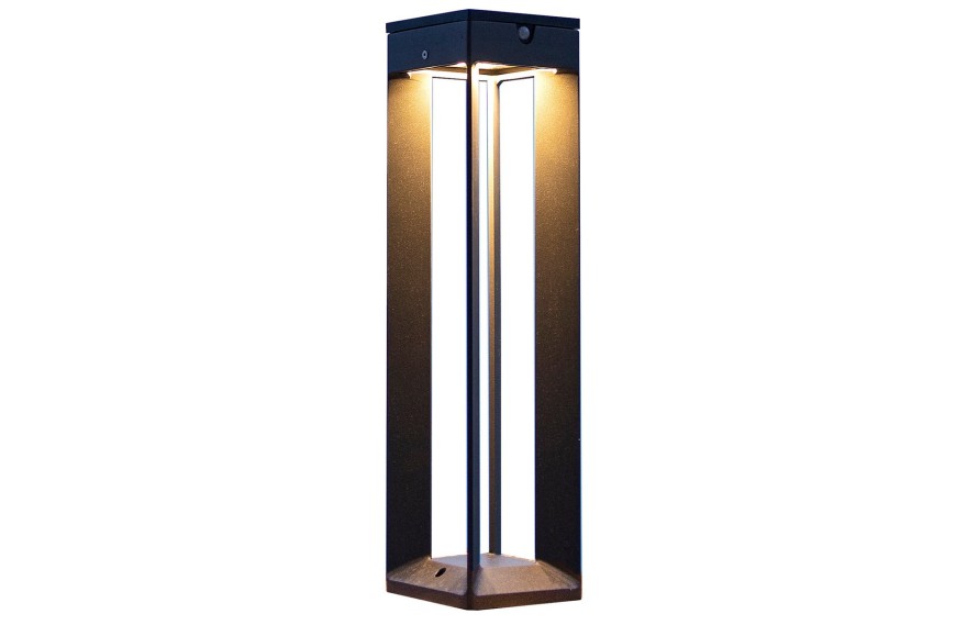 Borne solaire LED Alu Gris Espace 500 Lumens H.45 LES JARDINS