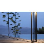 Borne solaire LED Alu Gris Espace 500 Lumens H.90 LES JARDINS